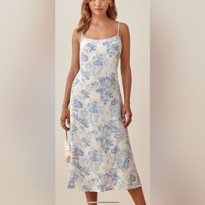 Reformation Sloan MIDI Dress Teacup Pattern